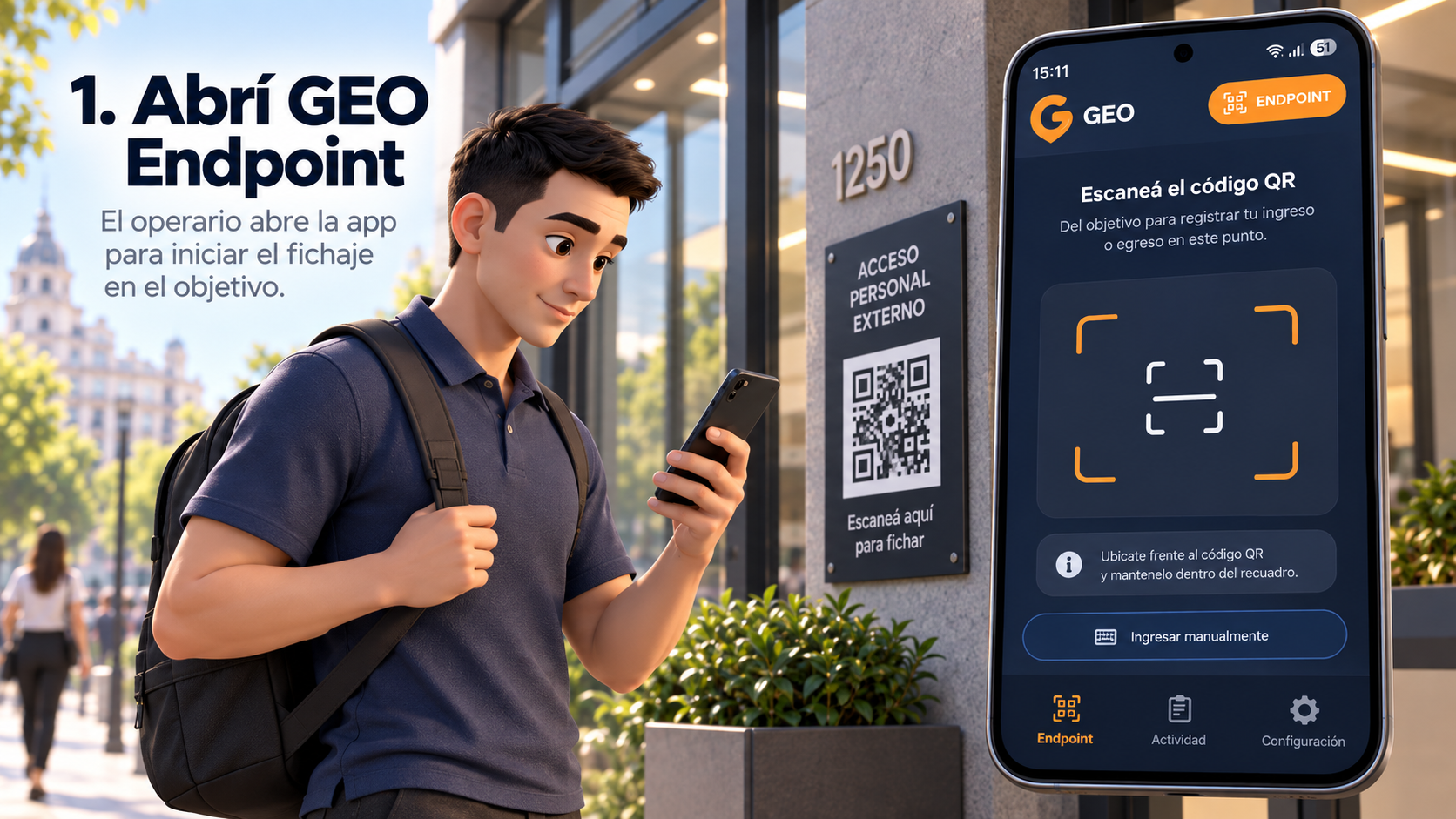 Operario abriendo GEO Endpoint