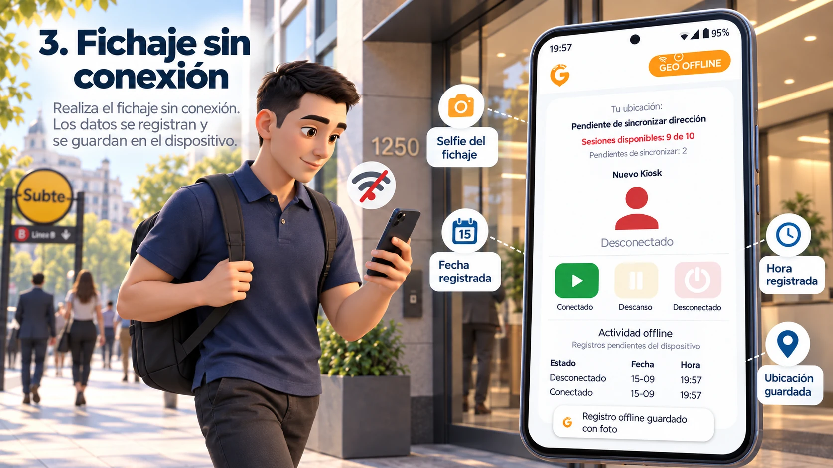 Fichaje sin conexión en GEO Offline